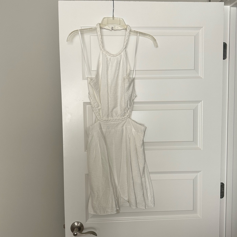 Fab’rik White Romper with Braided Halter Neck